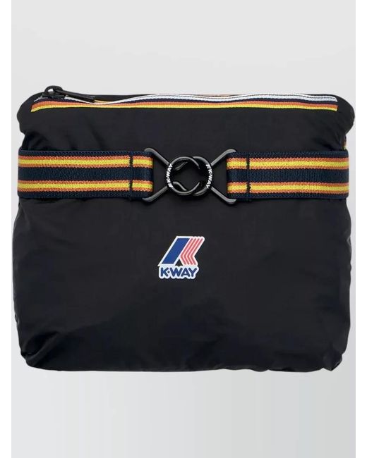 K-Way Black Hooded Jacket Elasticated Cuffs Packable Design