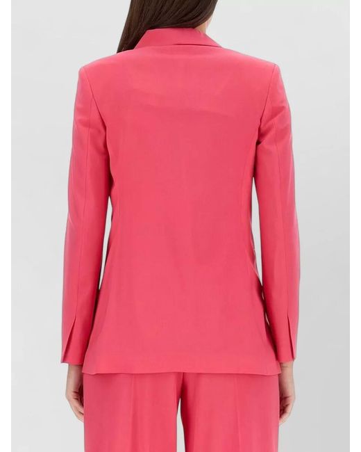 Alysi Red Regular Fit Jacket Single Breasted Design