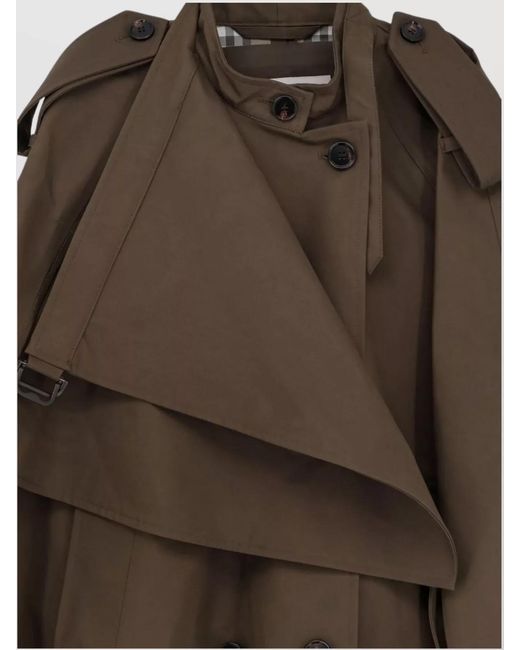 Burberry Brown Cotton Double-Breasted Cape