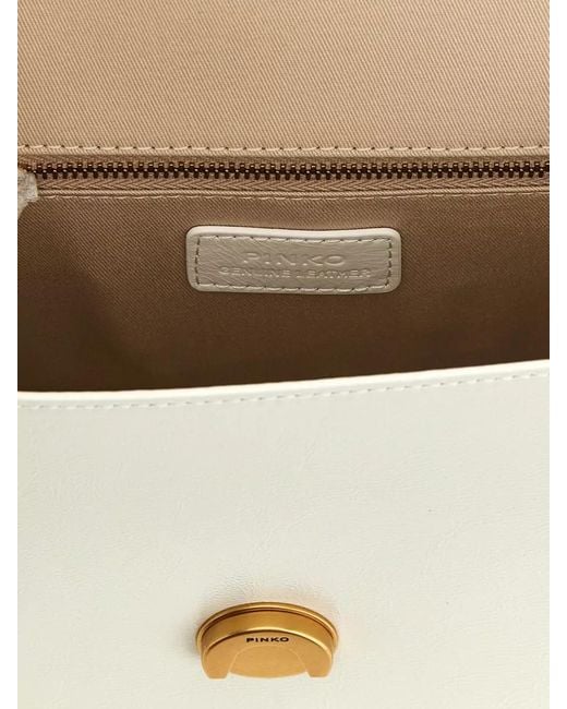 Pinko Natural Mini Love Shoulder Bag Bird Motif