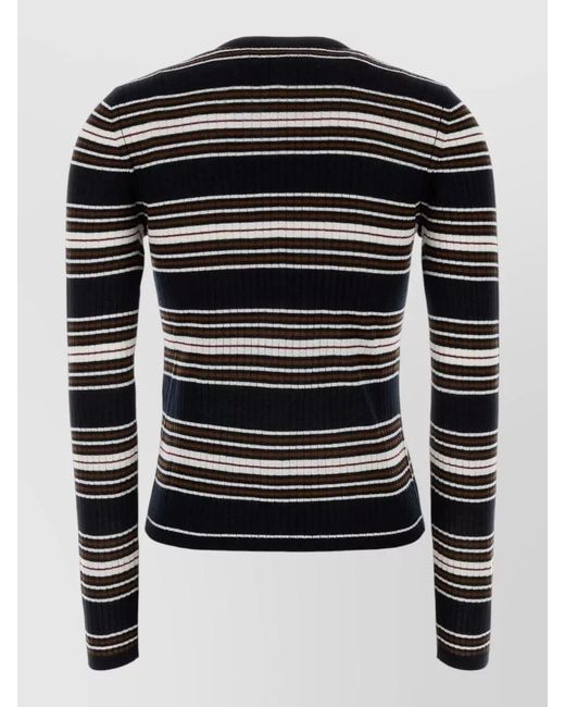 MM STUDIO Black Piombo Cardigan Silk Blend Striped Knit