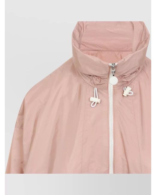 Moncler Pink Marmacy Jacket High Collar Drawstring Cuffs