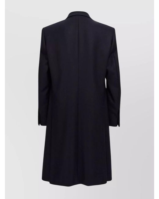 Givenchy Blue Virgin Wool Long Single Breasted Coat for men