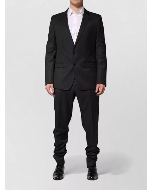 Dolce & Gabbana Black Wool Slim-Fit Single-Breasted Suit for men