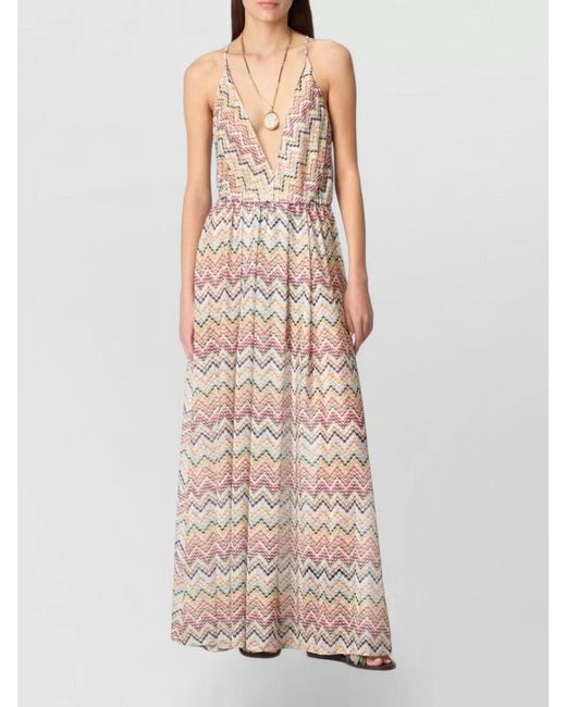 Missoni White Zigzag-Print Maxi Dress