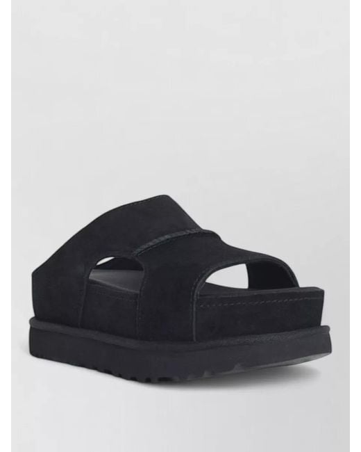 Ugg Blue Goldenstar Hi Suede Platform Slide Sandals