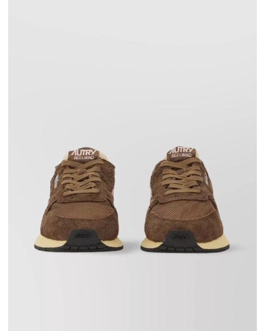 Autry Brown Mesh And Suede Sneakers