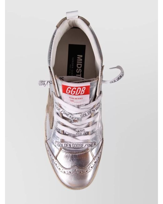 Golden Goose Deluxe Brand Metallic Leather Mid Star High-Top Sneakers