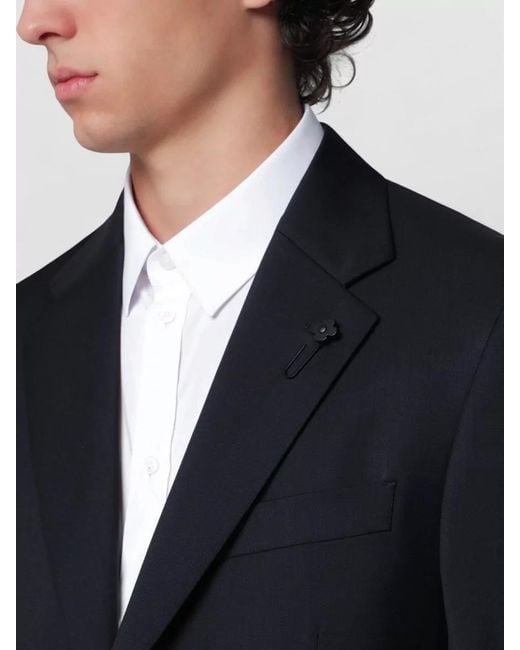 Lardini Blue Tailored Suit Slim Fit Notched Lapels for men