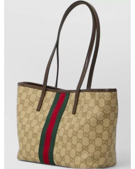 Gucci White Tribeca Small Gg Fabric Shopping Bag