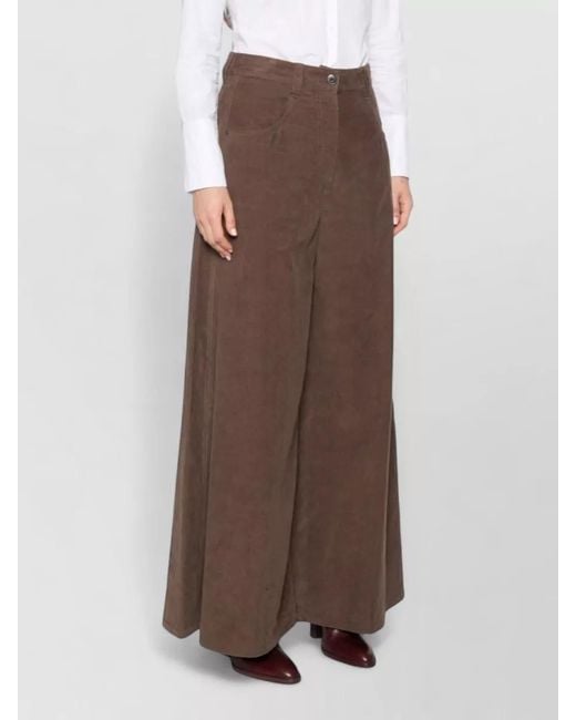 Brunello Cucinelli Brown Tailored Wide Leg High Waisted Pants