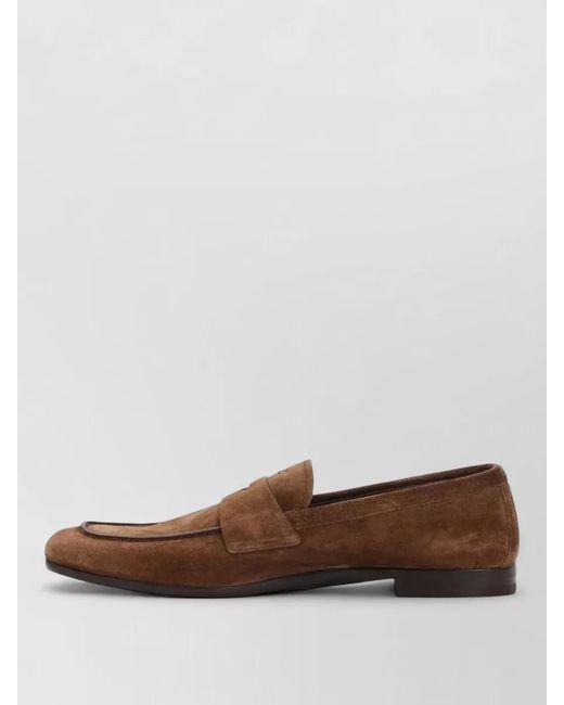 Prada Brown Loafers Suede Finish Round Toe Design for men