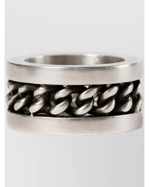 Ann Demeulemeester Metallic Maren Chain Ring Polished Design
