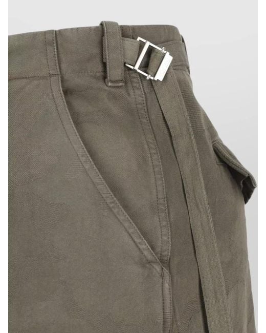 Fendi Gray Belted Camouflage Cargo Shorts Side Straps