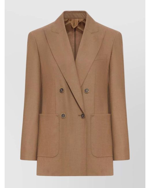 Max Mara Brown Cashmere Double-Breasted Blazer