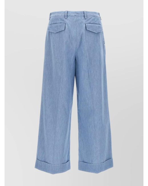 Valentino Garavani Blue Cotton Wide-Leg Jeans for men