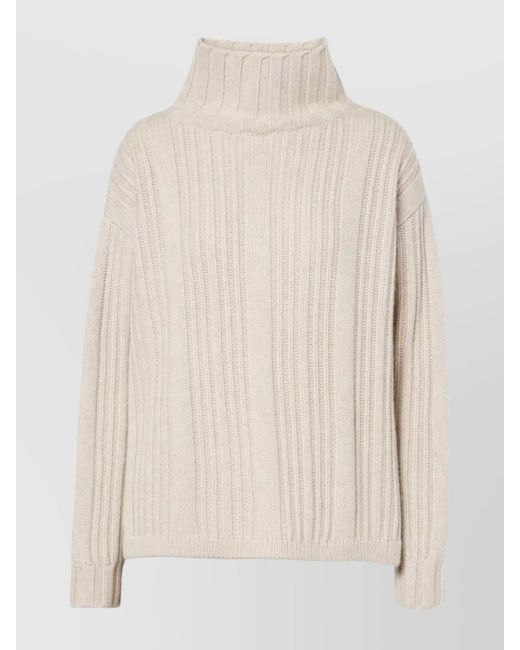 Max Mara White Wool And Cashmere Turtleneck Jumper