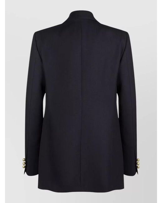 Seafarer Blue Longline Jacket Buttons Peak Lapels