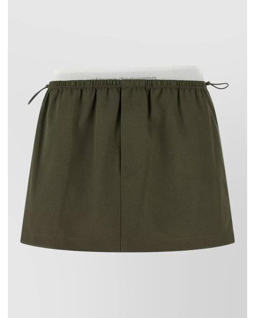 Alexander Wang Green Cotton Mid-Rise Drawstring Mini Skirt