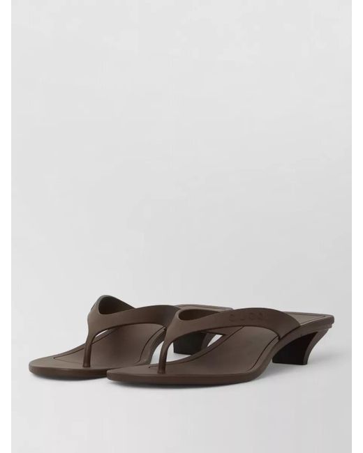 Gucci White Vittoria Thong Sandals Kitten Heel