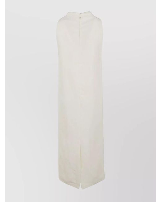 Loulou de Saison White Linen Blend Midi Dress