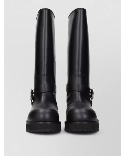 Off-White c/o Virgil Abloh Black Leather Flat Boots