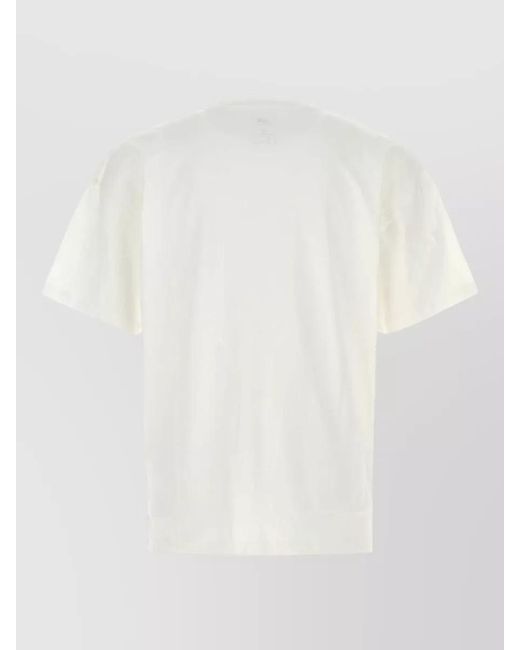 New Balance White Cotton Crew Neck Short Sleeve T Shirt for men