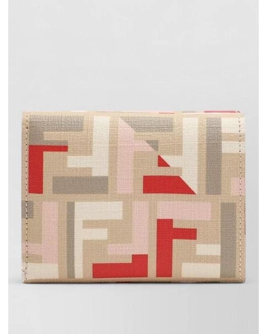 Fendi Pink Foldable Clutch Bag Stitch Detailing Design