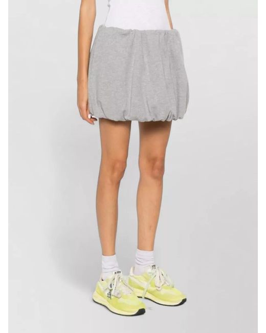 DUNST Gray Cotton Mini Skirt Featuring Side Pockets