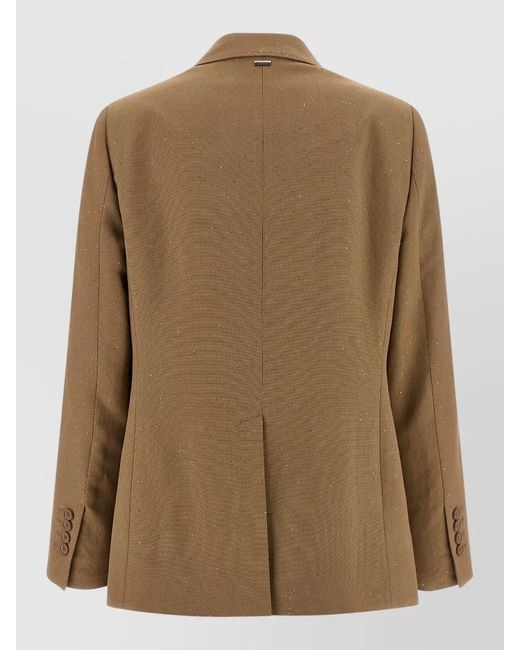 Herno Natural Sequin Tailored Blazer Jacket Back Vent