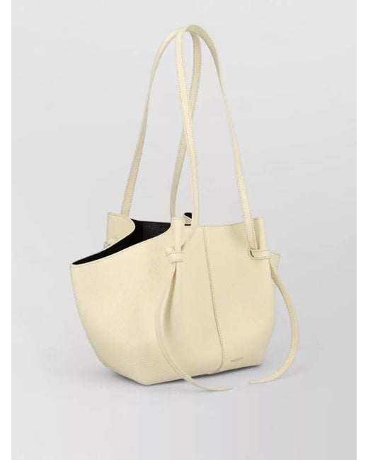 Yuzefi Natural Bucket Bag Knot Detail Long Handles