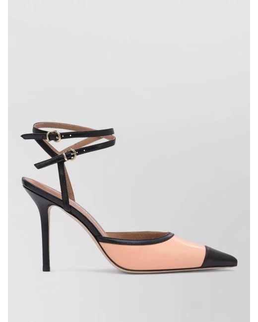 Lella Baldi Black Pointed Toe Stiletto Heel Two Tone Pumps
