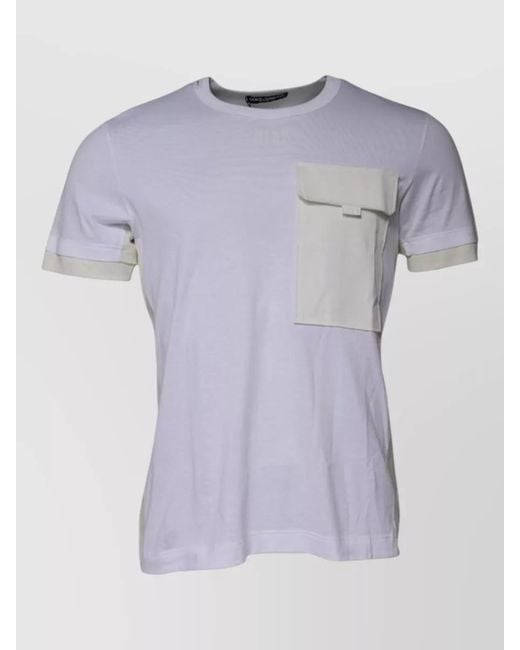 Dolce & Gabbana Blue Crew Neck Cotton T Shirt Short Sleeves for men