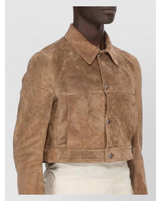 Rick Owens Natural Leather Cropped Coat for men