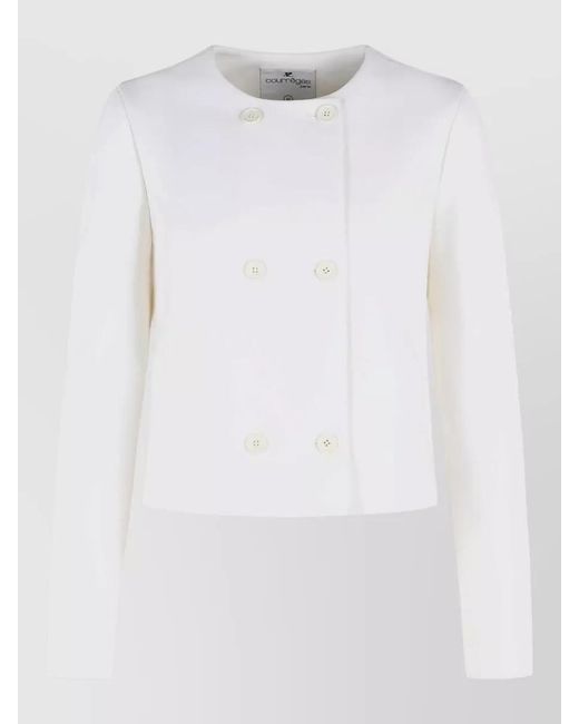 Courreges White Single-Breasted Suit Jacket