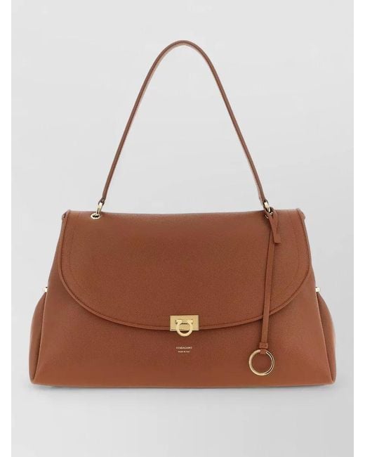 Ferragamo Brown Studio Bag Large Leather Tote Bag