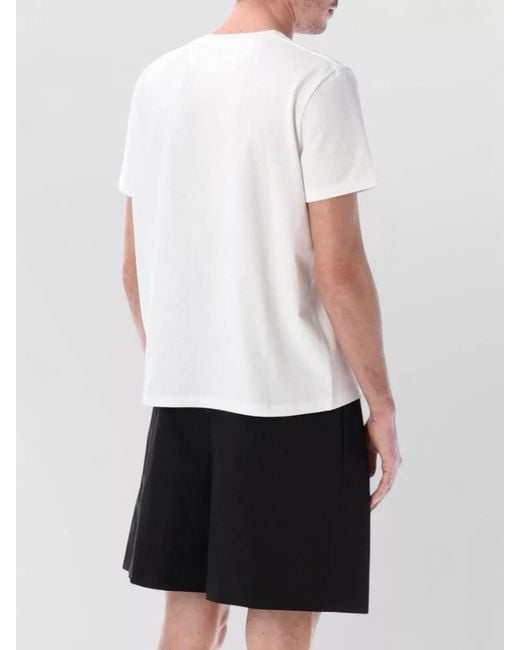 Saint Laurent White Cotton Regular-Fit Crew-Neck T-Shirt for men