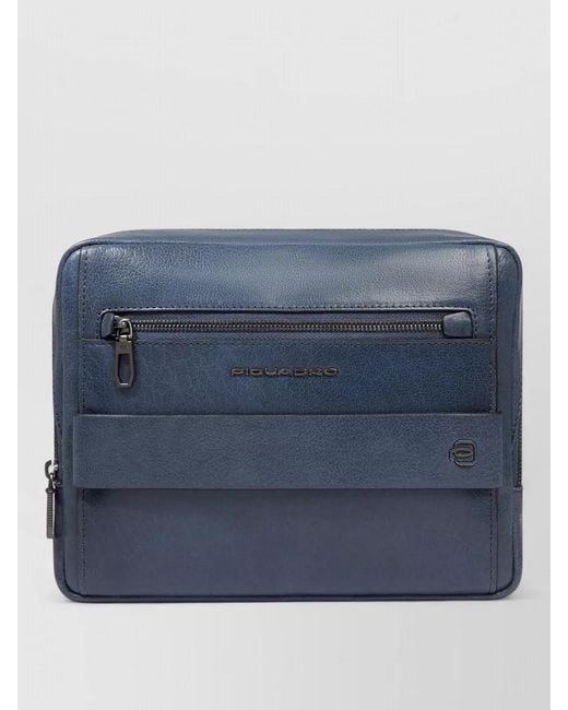 Piquadro Blue Ipad 11 Horizontal Crossbody Bag Satchel