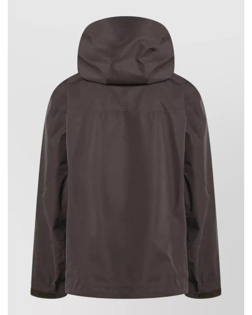 Prada Brown Hooded Jacket Adjustable Drawstrings Waterproof Design for men