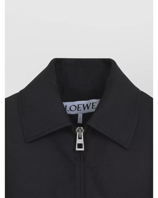 Loewe Blue Wool Silk Belted Fitted Jacket