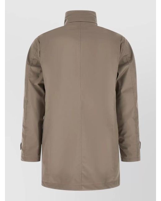 Moorer Natural Duca High Collar Jacket Adjustable Cuffs for men