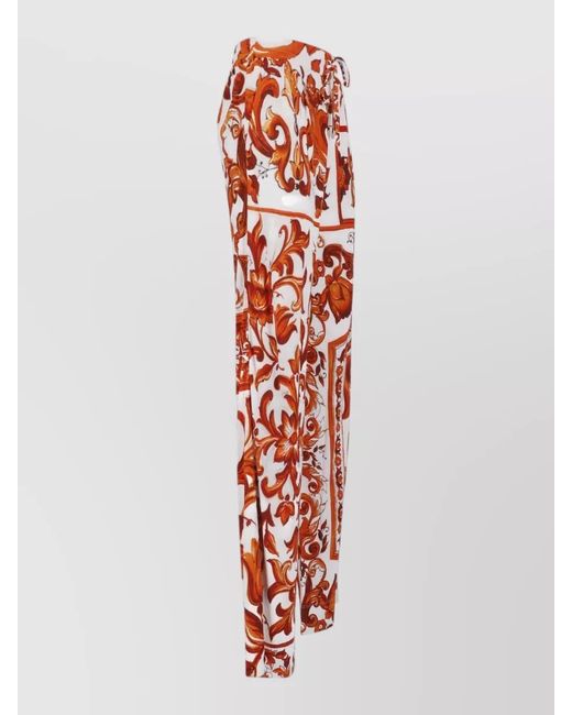 Dolce & Gabbana Red Wide-Leg Trousers