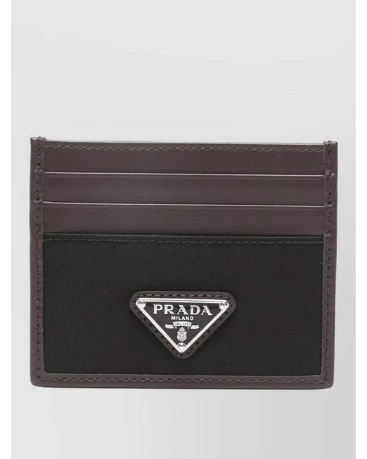Prada Black Leather Card Holder for men