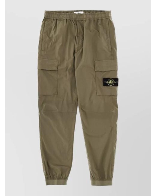 Stone Island Green Cotton Parachute Track Pants for men