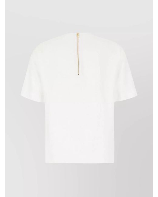 Moschino White Logo Print Blouse