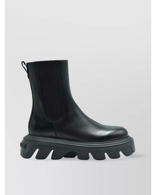 Casadei Black Leather Ankle Boots