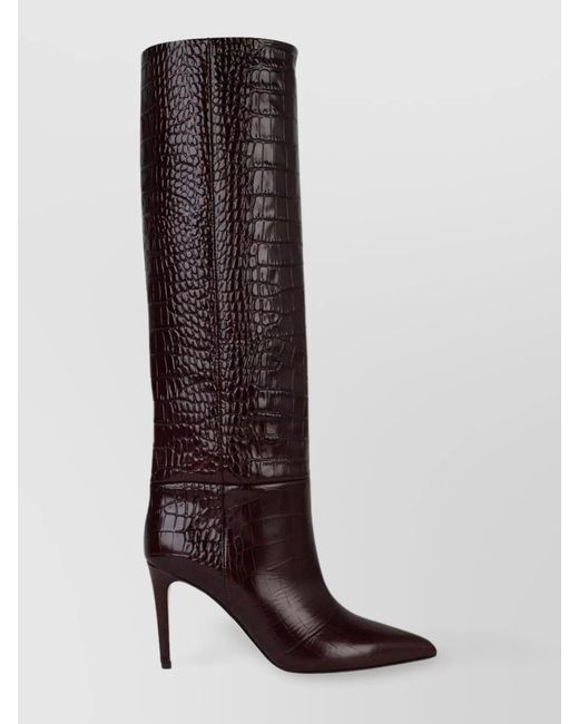 Paris Texas Brown '85 Stiletto' Crocodile Knee Boots