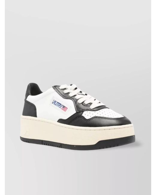 Autry White Low Platform Sneakers