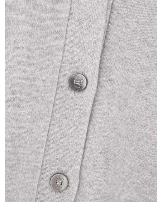 Malo White Cashmere Cardigan V Neck Long Sleeves