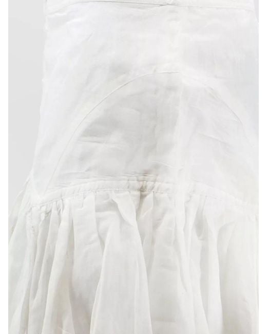 Isabel Marant White Daneen Organic Cotton Viscose Button Mini Skirt